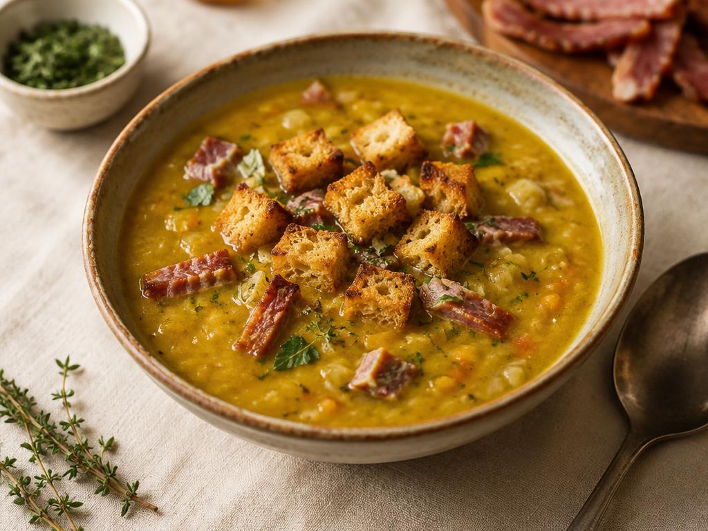 Pea soup with smoked meats