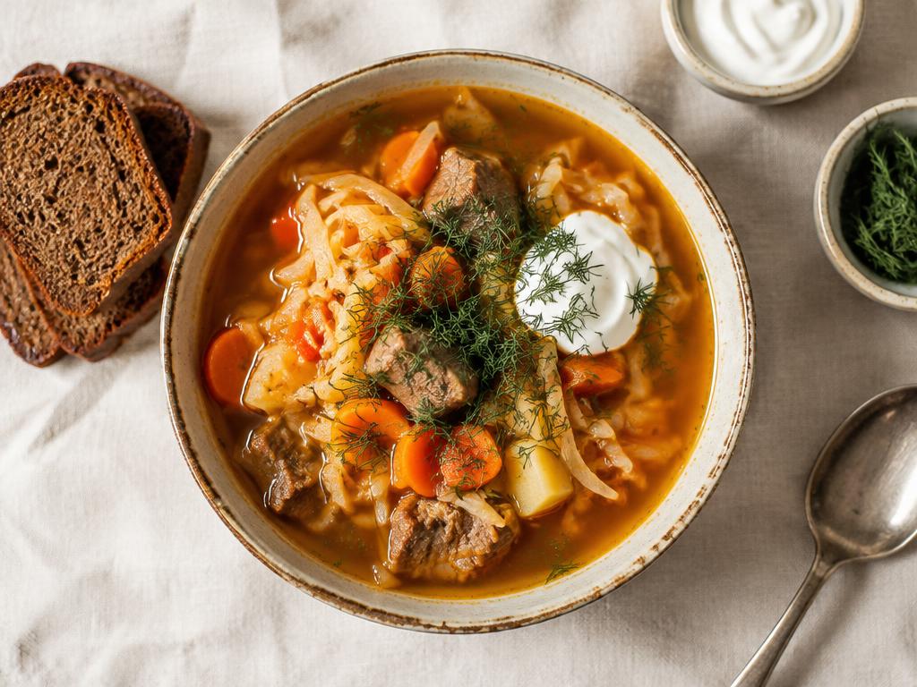 Shchi soup with beef (Argentina)